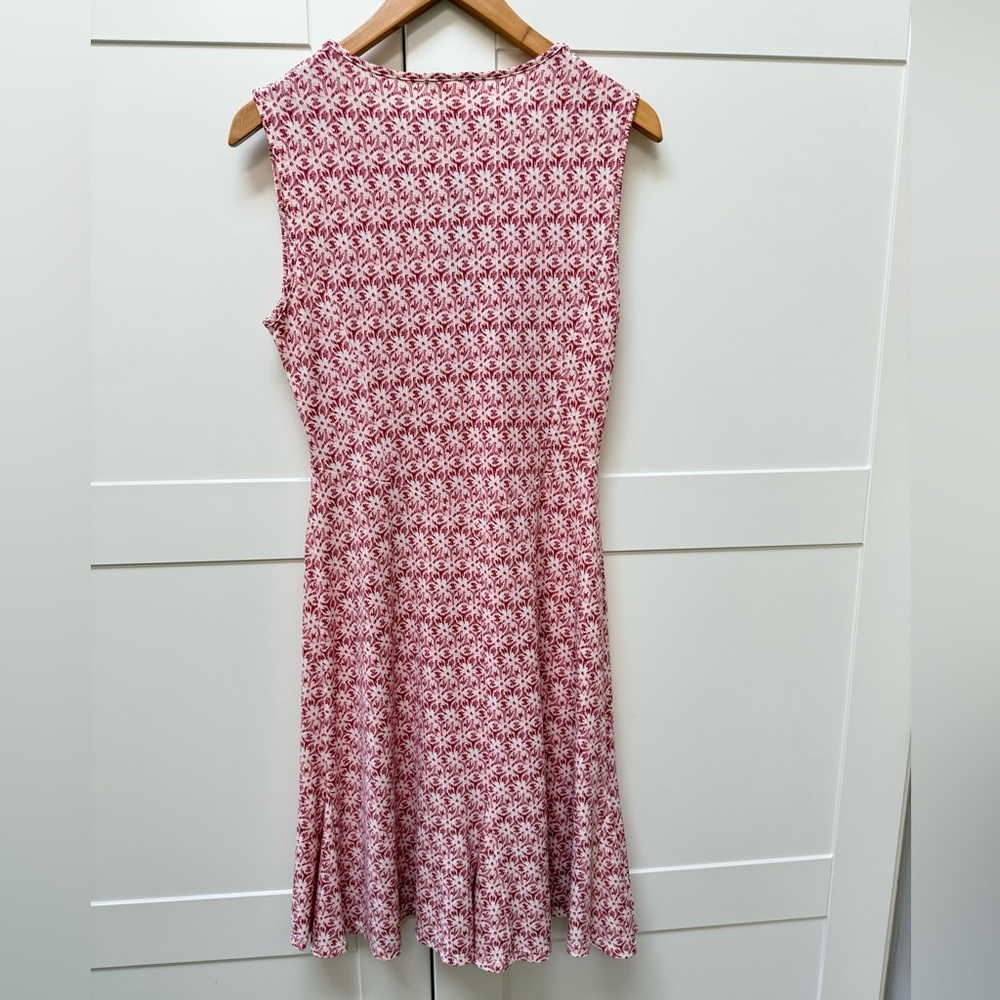Old Navy Red and White Stretch Dress Size Small V Neck - Picture 9 of 10